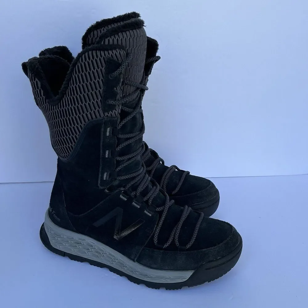 New Balance Fresh Foam 1100‎ Winter Snow Boot Boots Black Grey Size 5.5 US